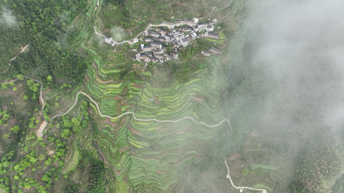 实拍4K黄山市歙县绿水青山美丽乡村