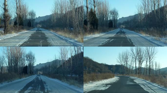 农村乡间小路雪路