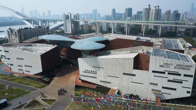 上海世博会博物馆航拍 黄浦滨江 城市航拍