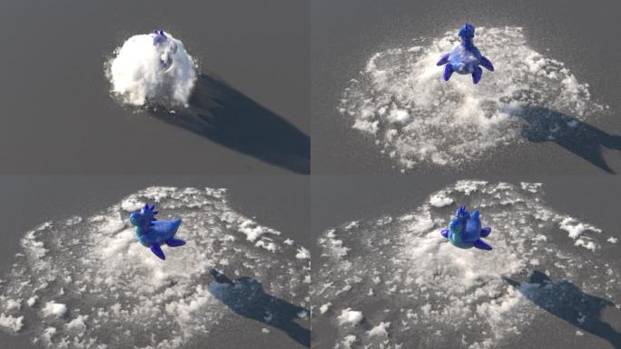 Houdini模拟流体真实雪碰撞扩散