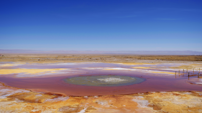 4K青海茫崖艾肯泉恶魔之眼航拍、大地之眼