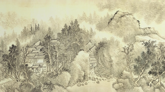 清代王翚夏山烟雨图中国画山水画卷二