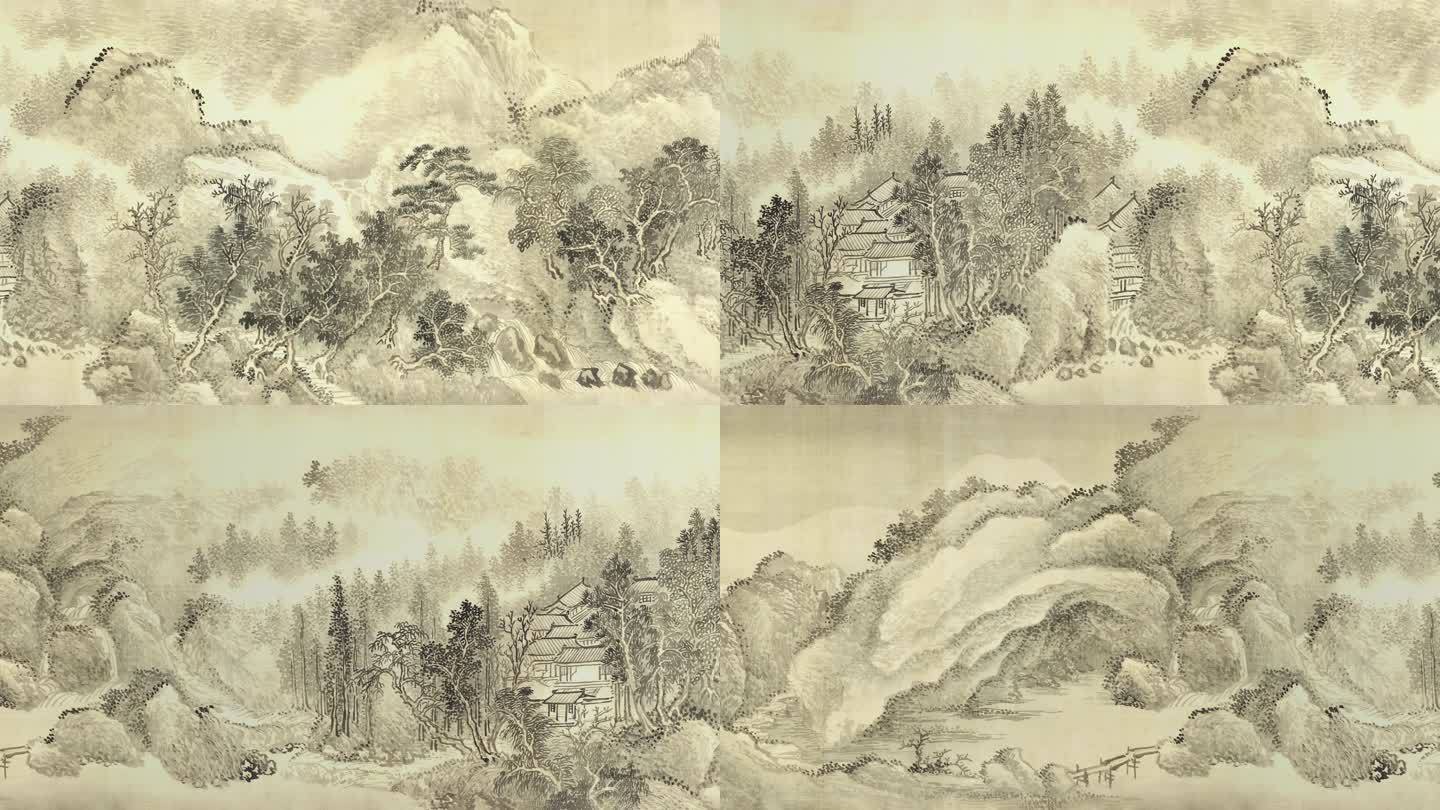 清代王翚夏山烟雨图中国画山水画卷二