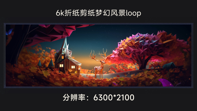 6k折纸剪纸梦幻风景loop