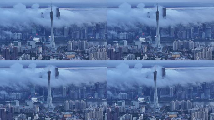 广州珠江新城平流雾全貌