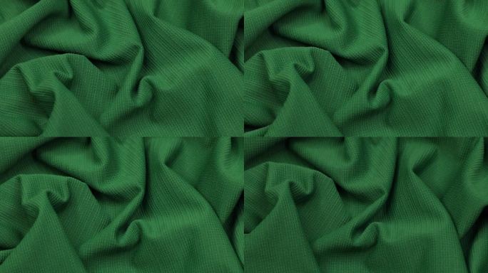 绿色织物。布。绿布波浪背景纹理。