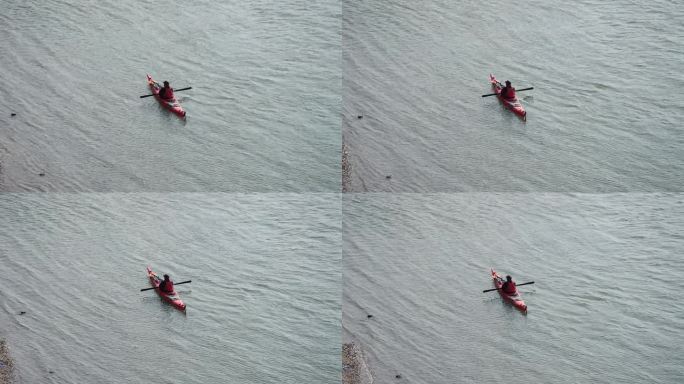 救援人员在河上搜寻溺亡失踪者，航拍画面