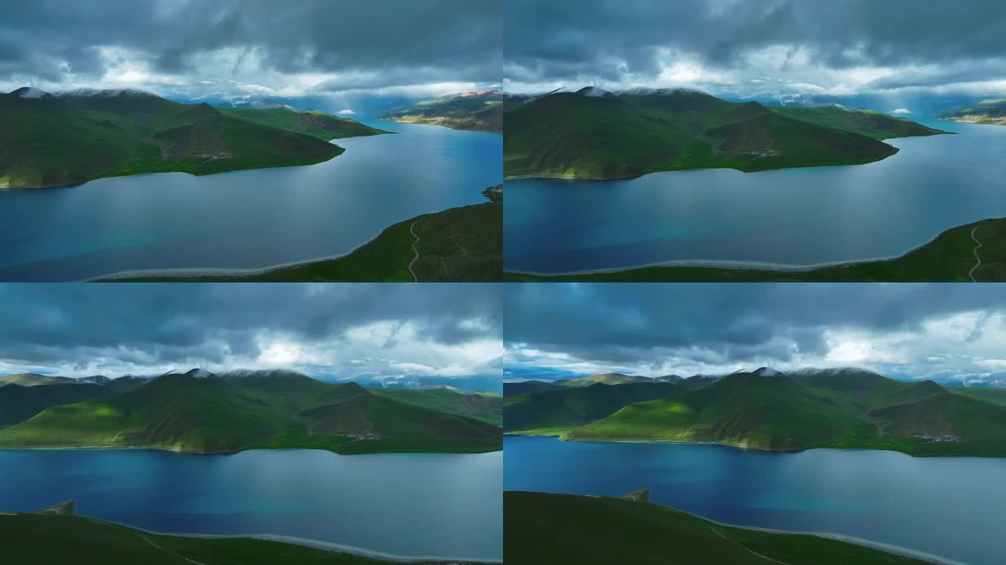 西藏羊卓雍错湖4k航拍