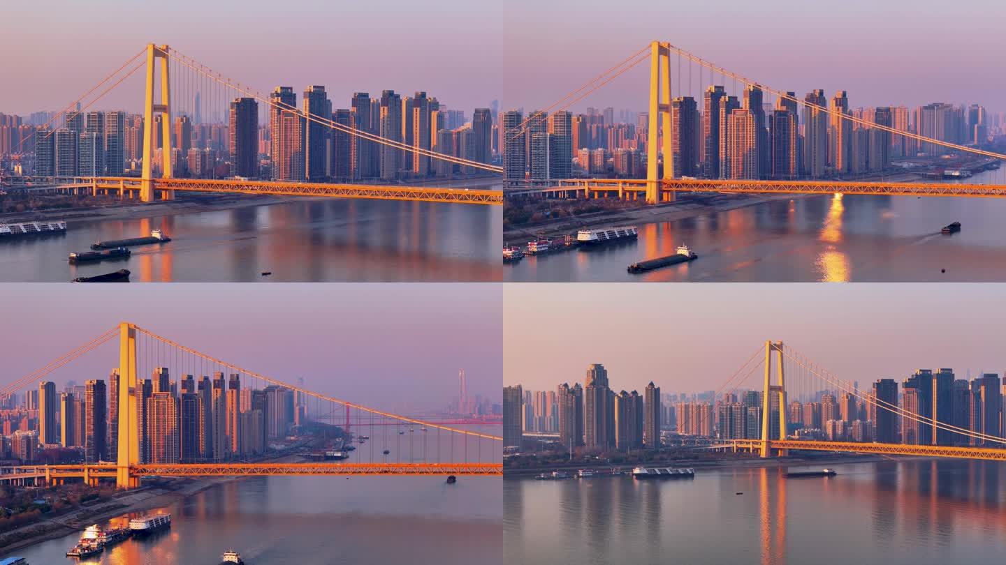 武汉地标桥梁杨泗港长江大桥悬索桥公路桥5
