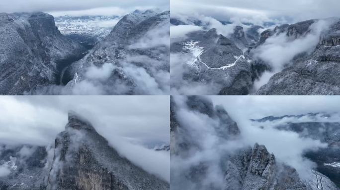 恩施大峡谷 雪山 雪景