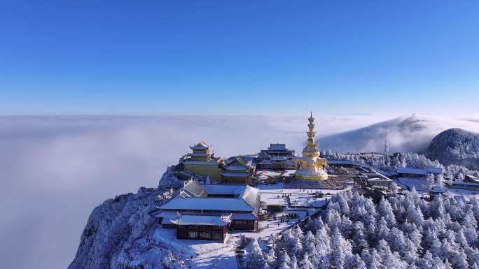 峨眉山金顶雪景