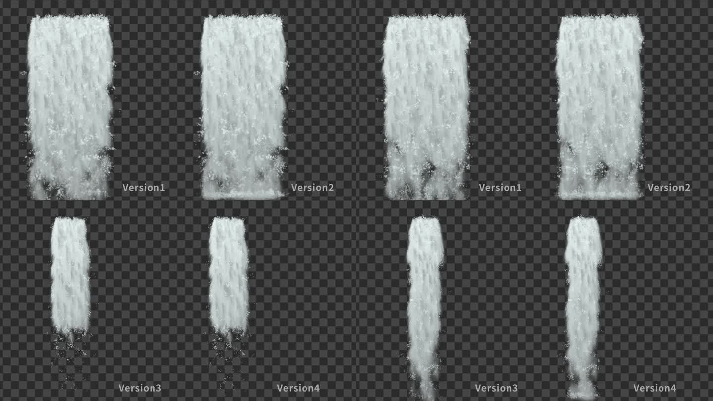 4款瀑布影视特效素材带透明通道