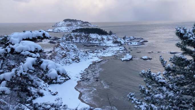 威海三连岛雪景