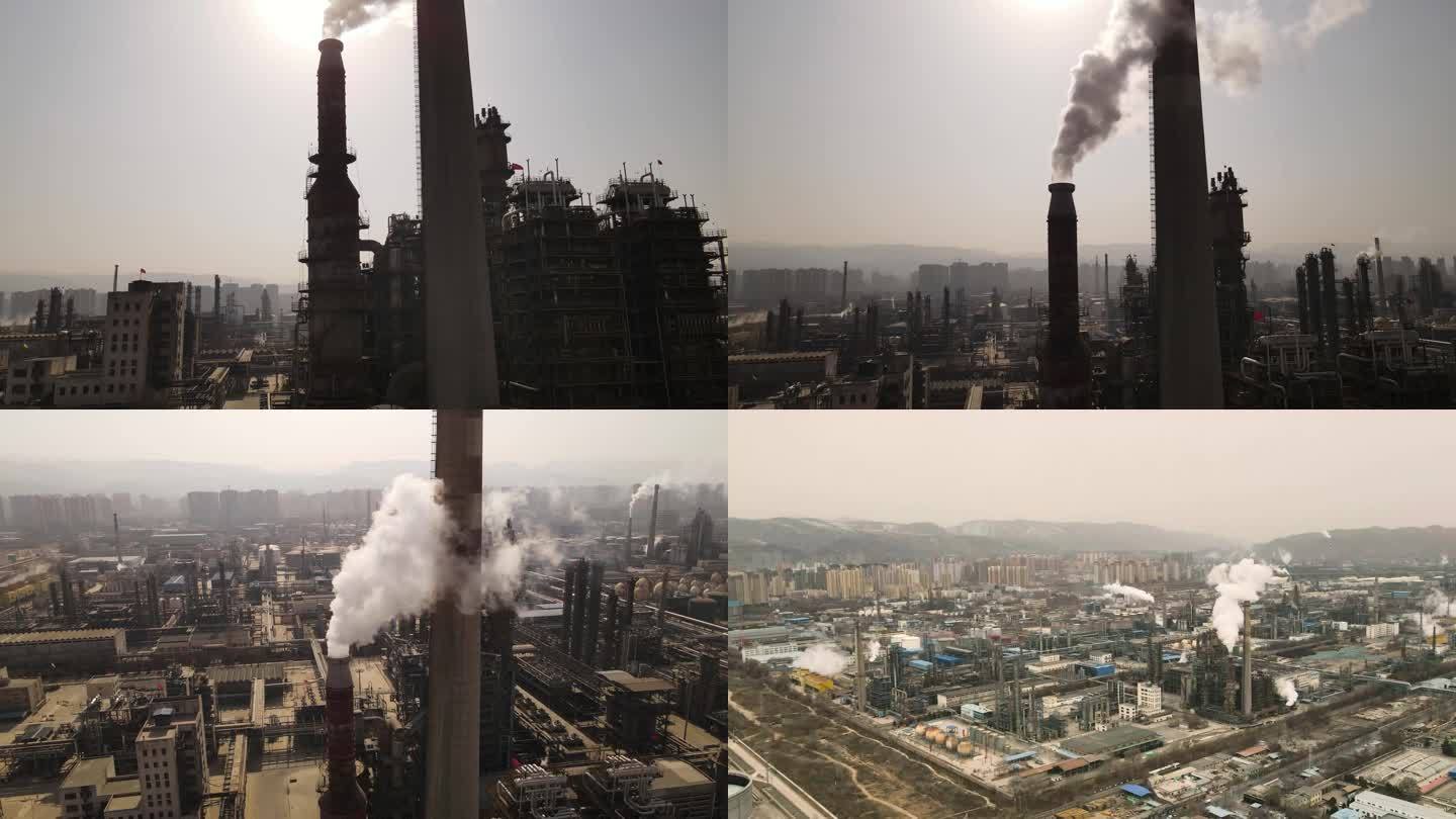 厂房烟囱大气污染碳排放粉尘污染