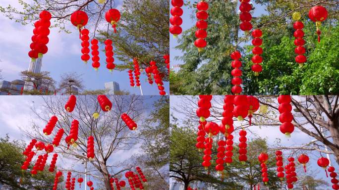 中国红 年味 过年 春节 张灯结彩 深圳