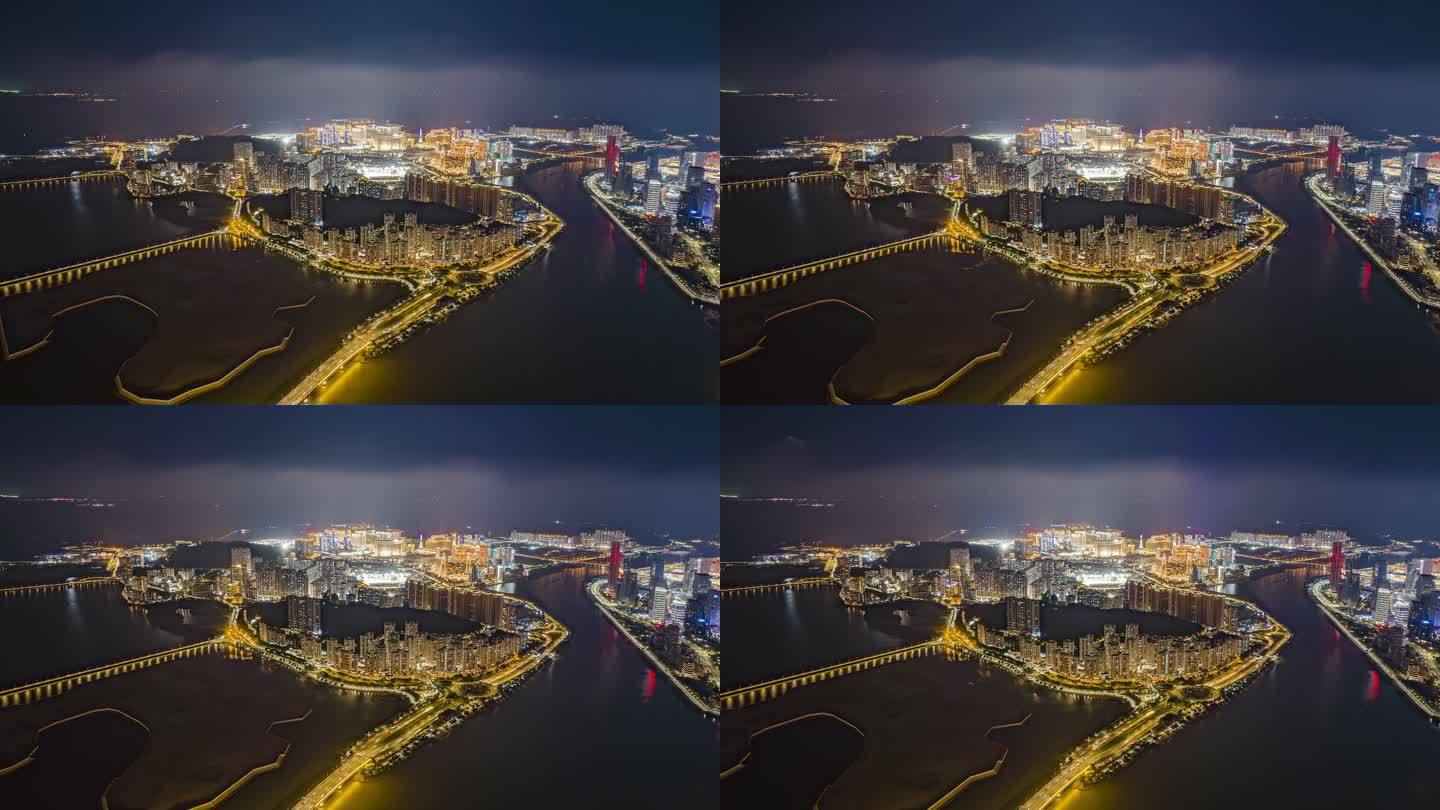 澳门嘉模堂区夜景延时