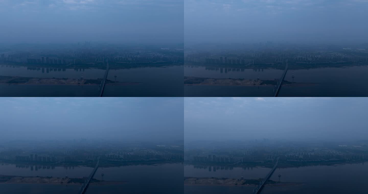阴霾下的城市延时摄影