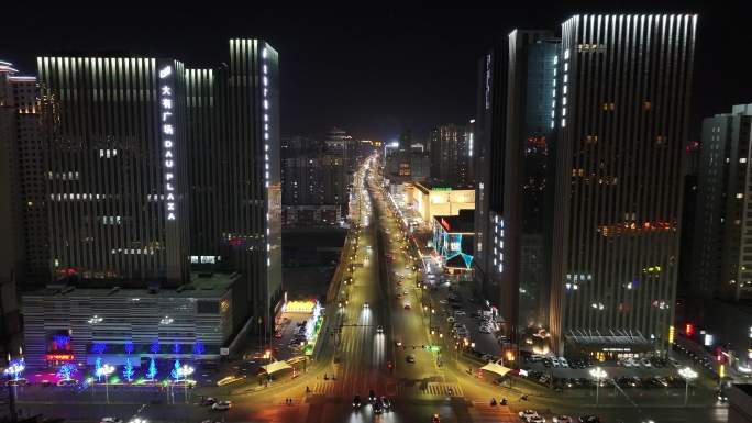 大同夜景大同繁华车流山西夜景大同宣传片