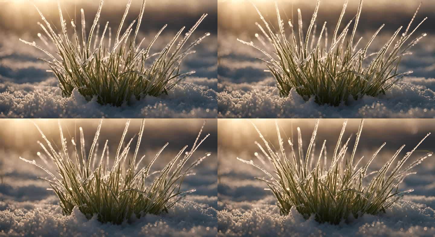 霜降打的小草草地