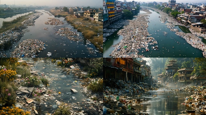 河流污染 4k