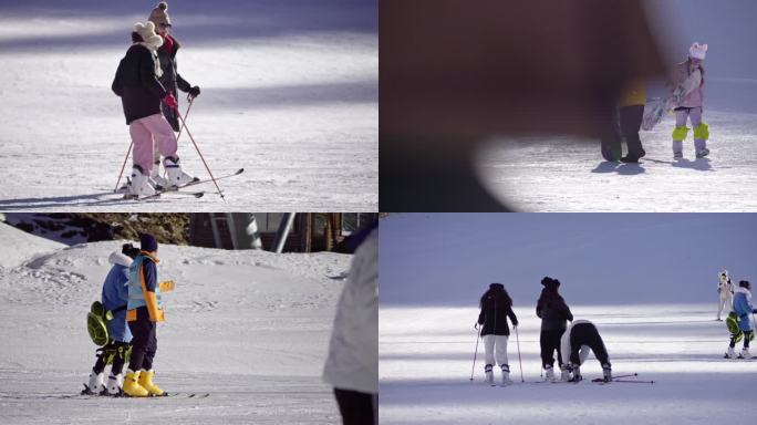 滑雪场滑雪升格一组
