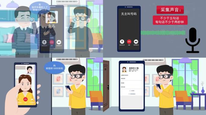防范电信AI诈骗防骗反诈讲解mg动画