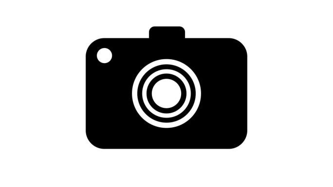 黑色相机图标动画在白色背景