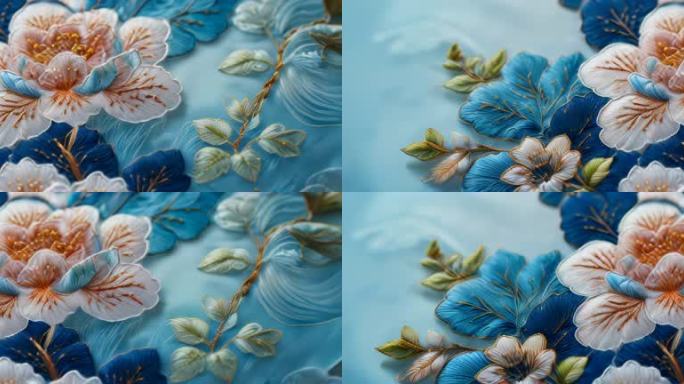 抽象绣花花朵布料纹理花纹氛围风格特写