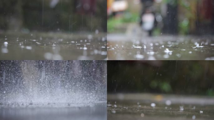 屋檐雨滴滴落