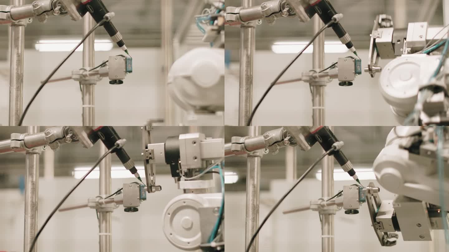 机器人可以精确地切割一块金属。现代工程。创新。