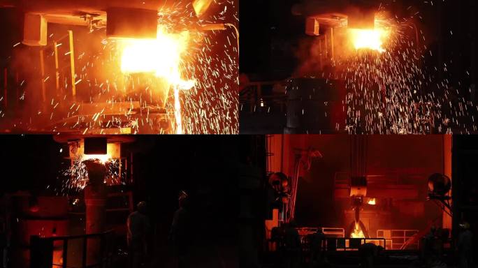 炼钢熔钢水钢铁工人钢铁厂宣传片