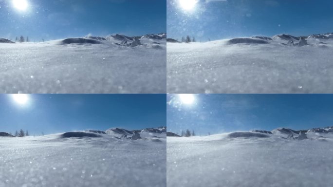 呼伦贝尔草原冬季风吹雪