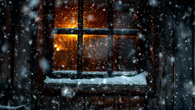 窗外下雪窗内温暖