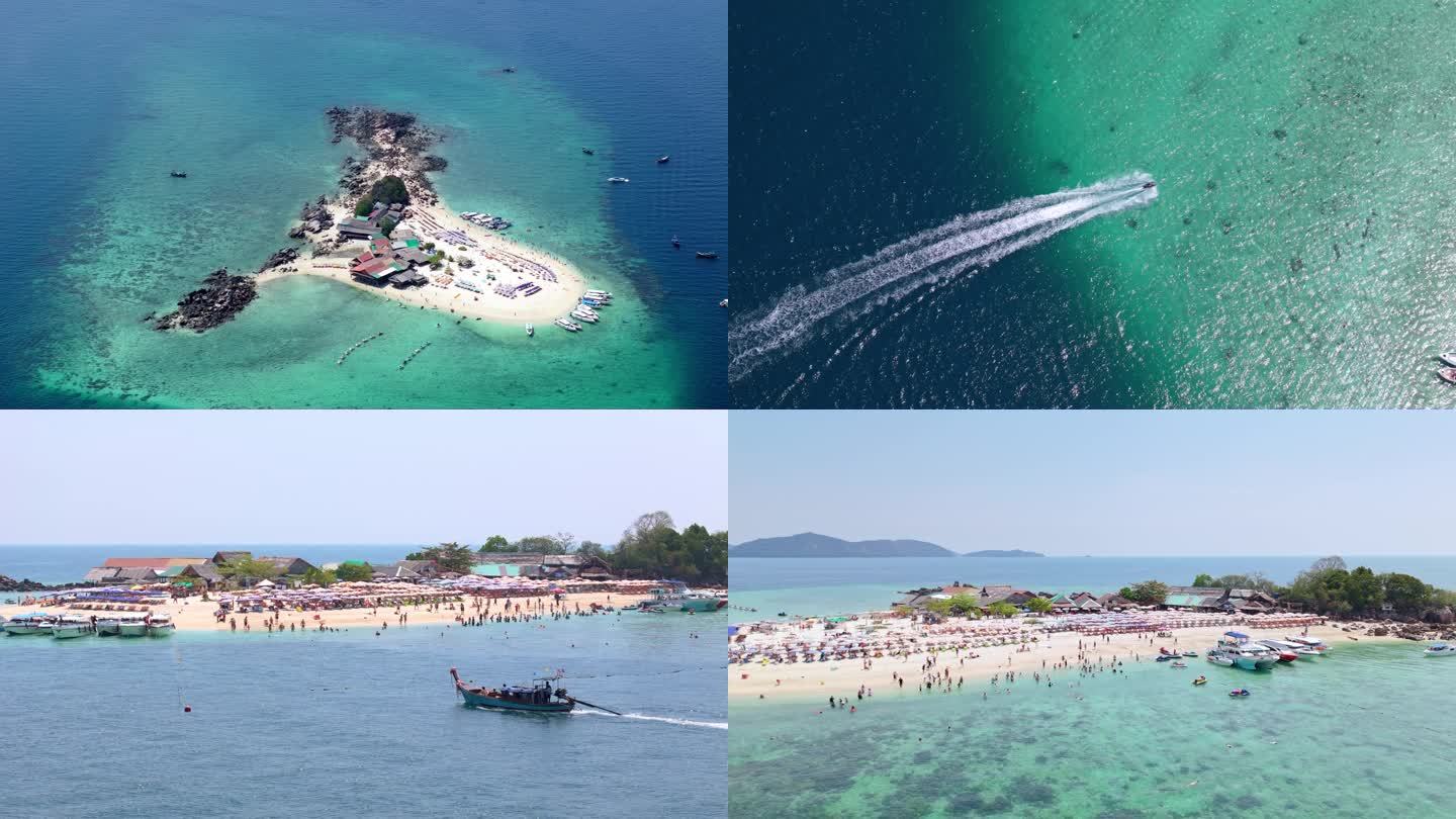 东南亚海岛航拍泰国普吉岛蛋岛风光4k