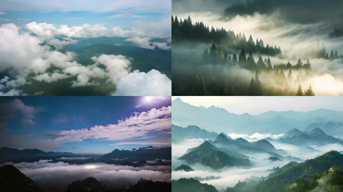 自然风景震撼大气航拍中国风光云海清晨雾气