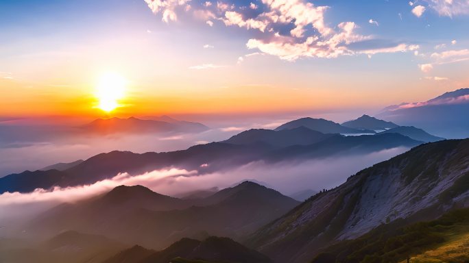 自然风景震撼大气航拍中国风光云海清晨雾气