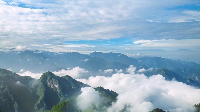 自然风景震撼大气航拍中国风光云海清晨雾气