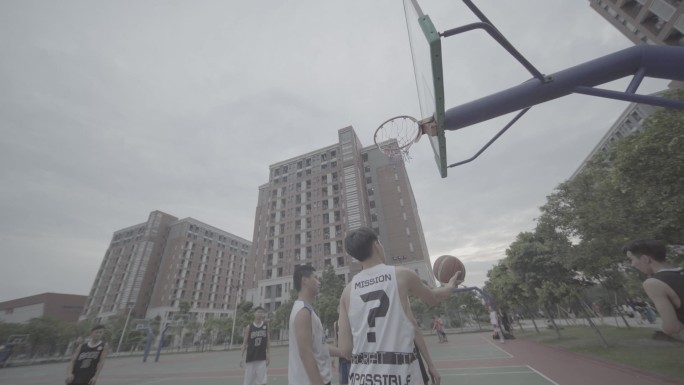 【1080p50帧】大学生打篮球运动比赛