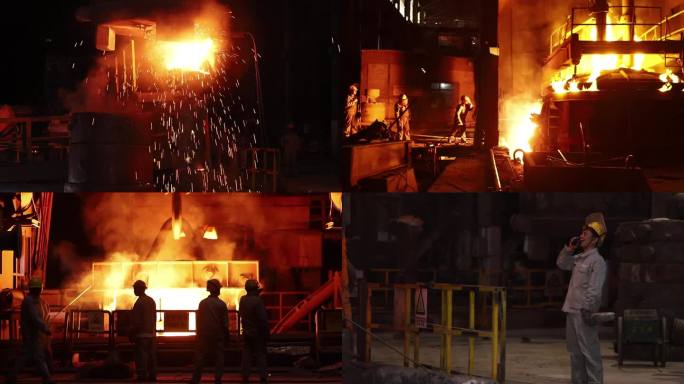 炼钢熔炉钢水钢铁工人钢铁厂宣传片
