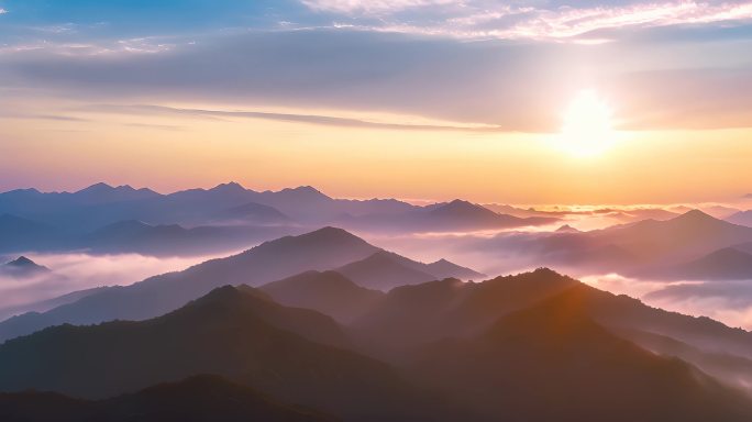 自然风景震撼大气航拍中国风光云海清晨雾气