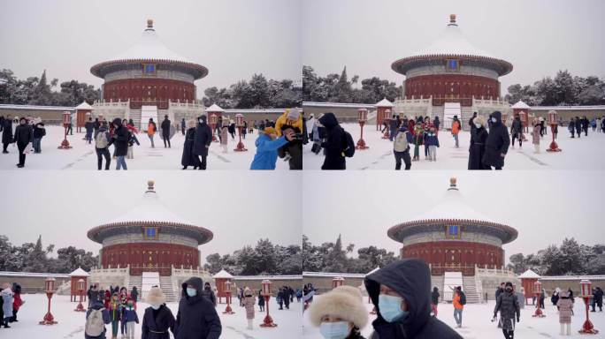 北京天坛雪景4K
