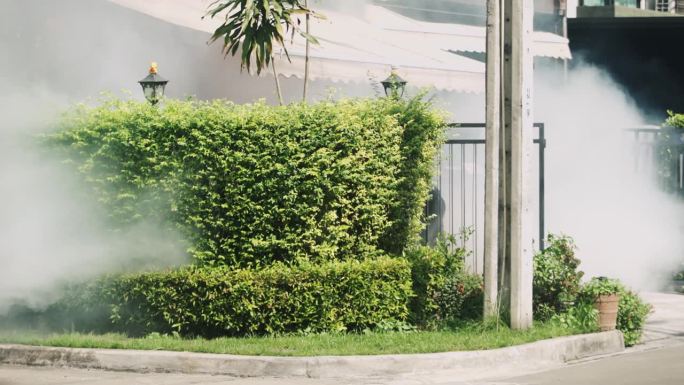 泰国村防蚊员喷烟灭蚊机防疟疾。