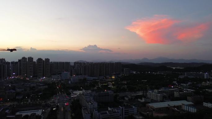 深圳 坪山 傍晚 夕阳 航拍