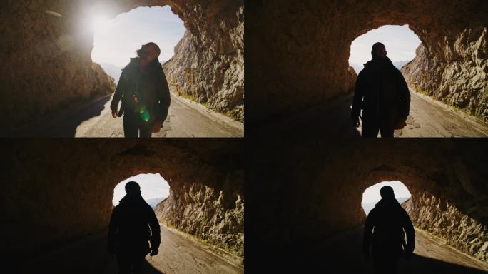 SLO MO进入未知:独自徒步旅行者冒险进入山区隧道