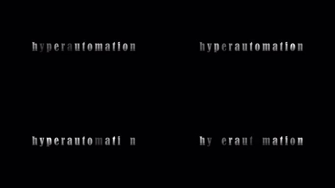 4K 3D超自动化银色文本与效果动画在黑色抽象背景。隔离使用QuickTime Alpha通道Pro