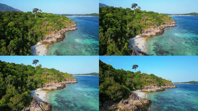 岩石孤独沙滩koh lipe岛泰国。最佳空中俯视图飞行下降无人机
4 k的片段