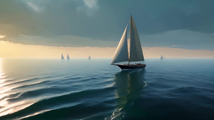 海面远航的小帆船