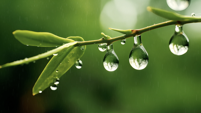 【谷雨】谷雨节气春雨下雨稻田雨景