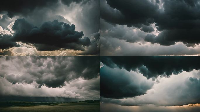 乌云、黑云翻滚延时摄影、风起云涌