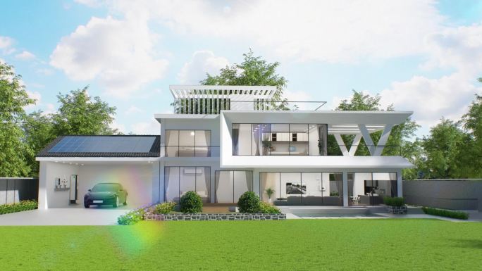 高端别墅草地自然环境 C4D工程